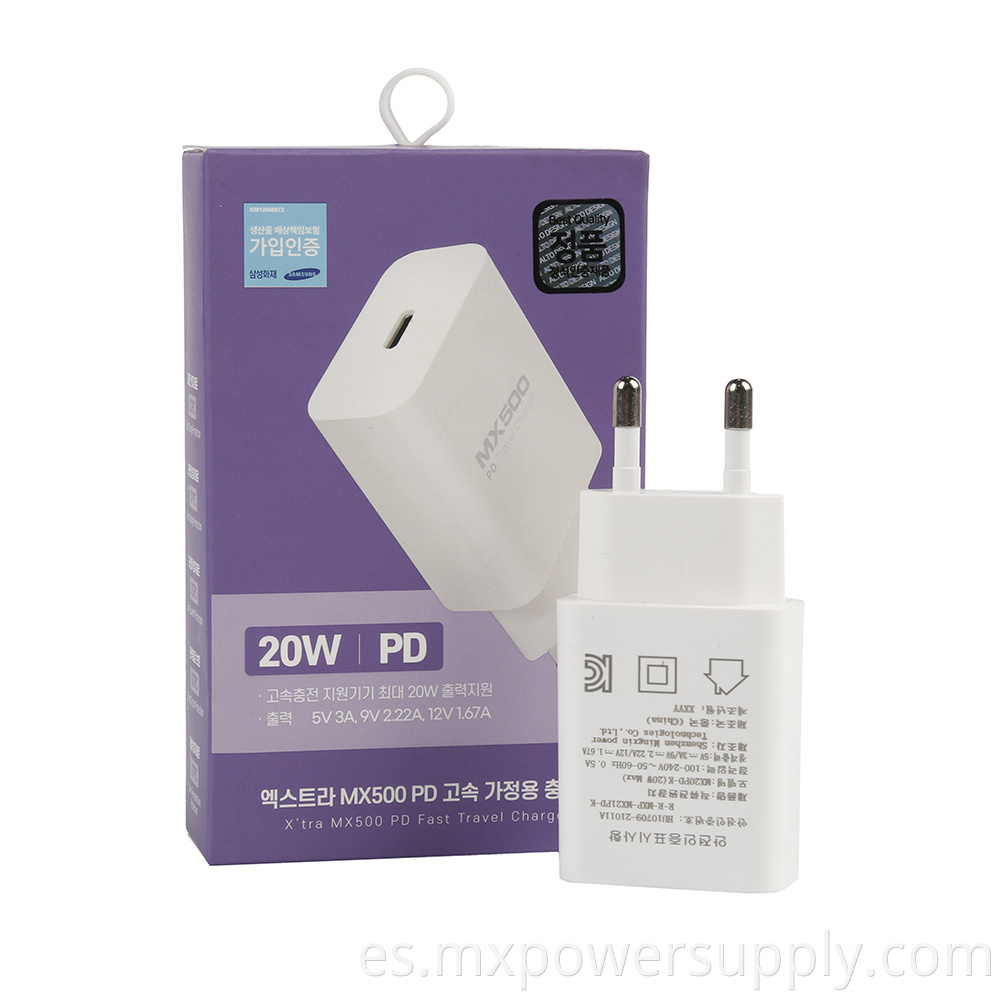 20WPD wall charger with coulor box 